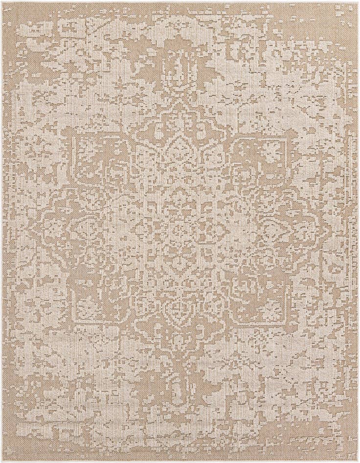 Detail image of 7' 10 x 7' 10 Easy-Clean Traditional Indoor / Outdoor Square Rug
