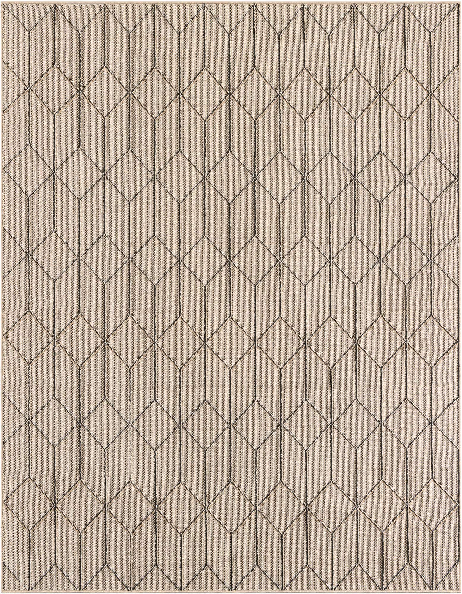 7' 10 x 7' 10 Easy-Clean Trellis Indoor / Outdoor Square Rug