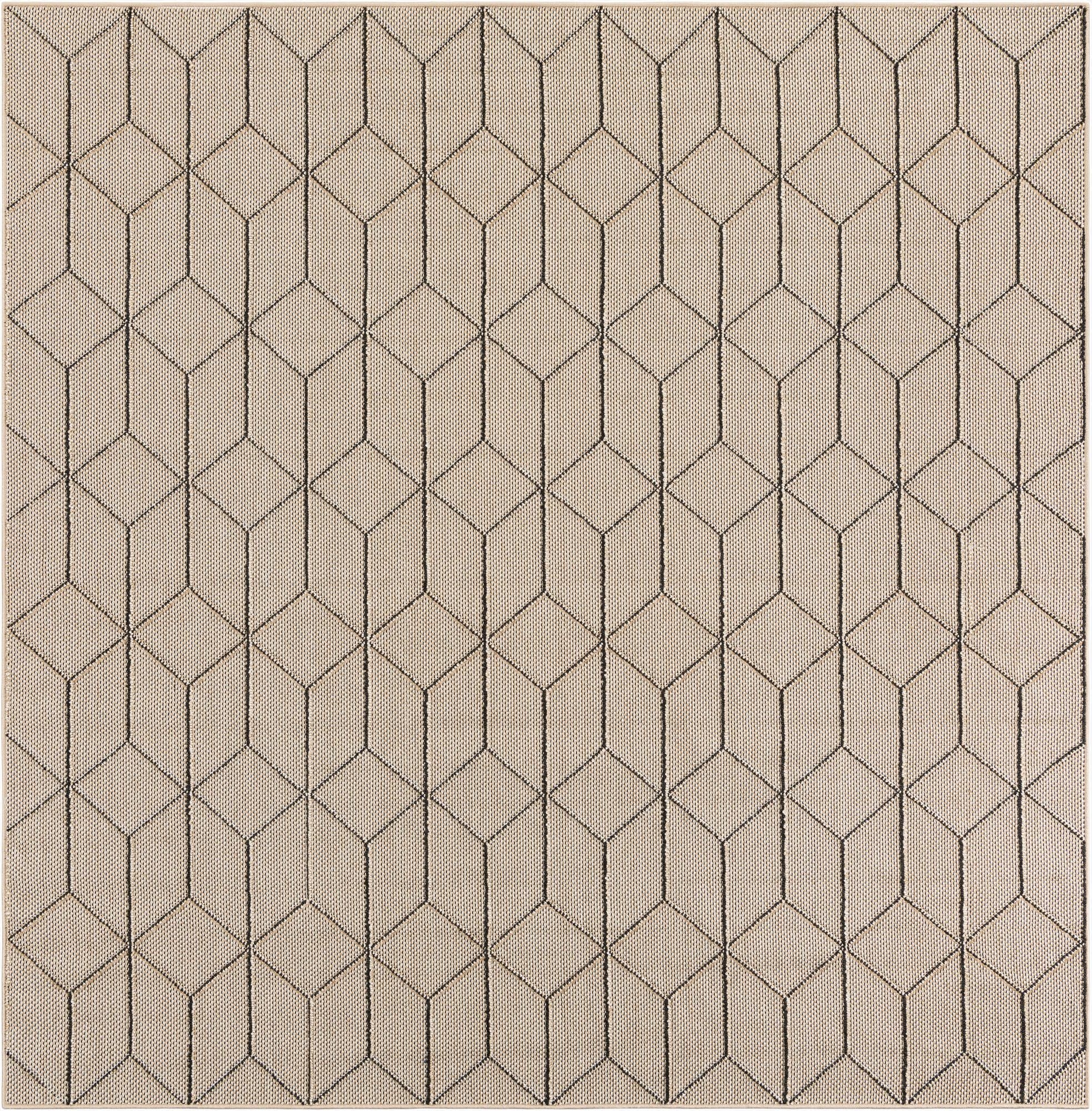 7' 10 x 7' 10  Washable Trellis Indoor / Outdoor Square Rug