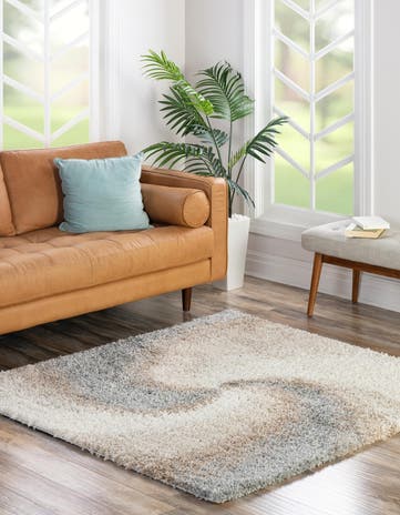 Khaki Soft Touch Shag Square Rug