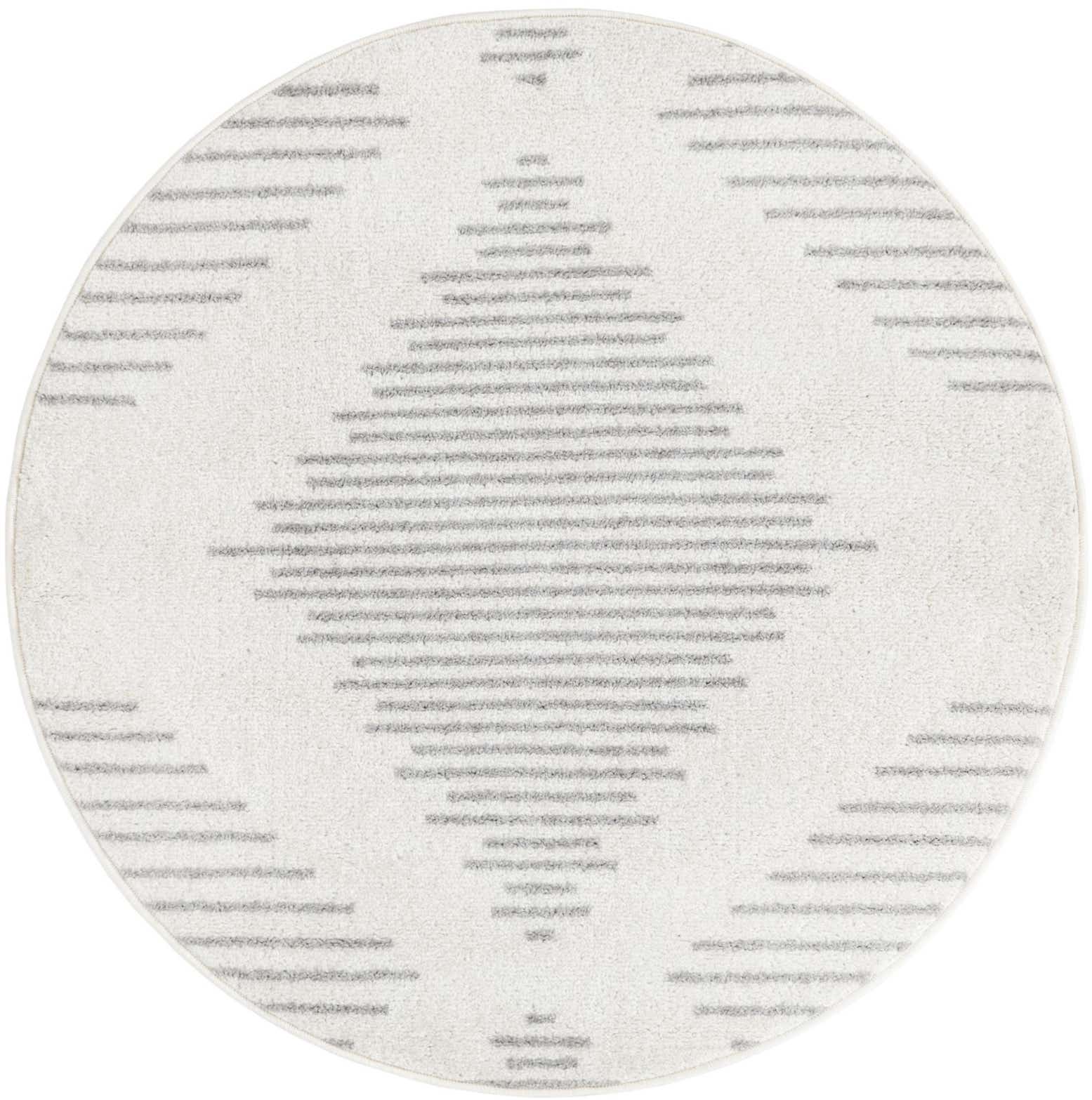 3' x 3' Knox · Diamond rug, ivory and gray