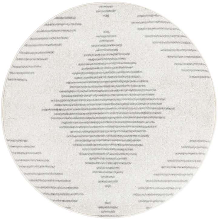 3' x 3' Knox · Diamond rug, ivory and gray
