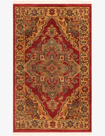 3' x 5' 3 Lathrop · Medallion rug, red and brown