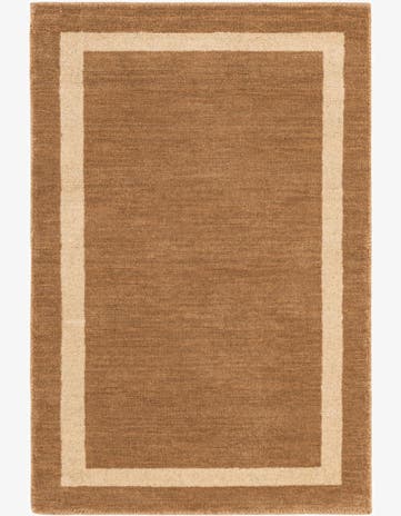 Latte Brown Jill Zarin Border Wool Rug