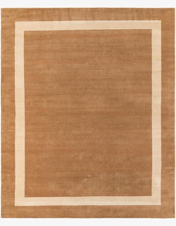 Latte Brown Jill Zarin Border Wool Rug