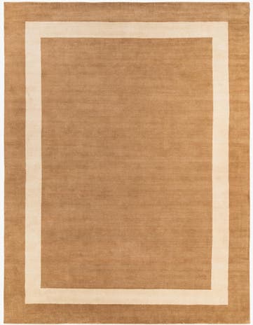 Latte Brown Jill Zarin Border Wool Rug