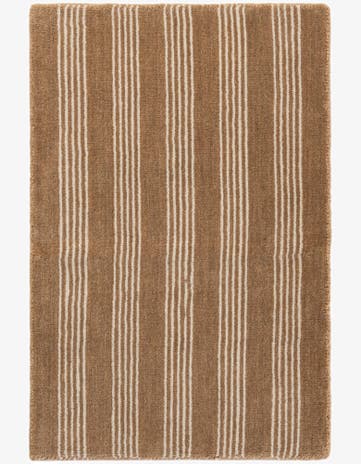 Latte Brown Jill Zarin Striped Wool Rug