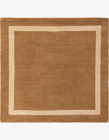 Latte Brown Jill Zarin Border Wool Square Rug