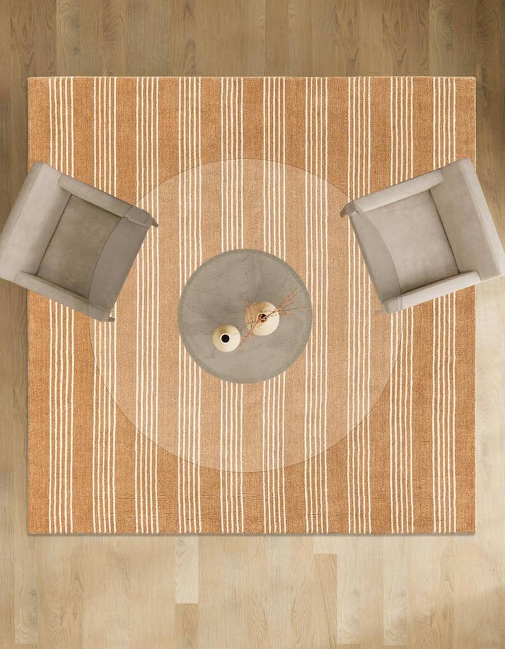 Detail image of 7' 10 x 7' 10 Jill Zarin Striped Wool Square Rug