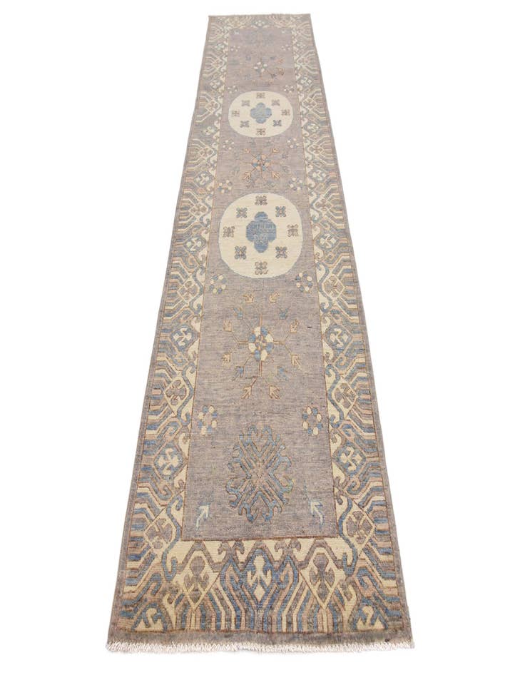 Detail image of 3' x 9' 9  Hand Knotted Khotan Ziegler Oriental Runner Rug