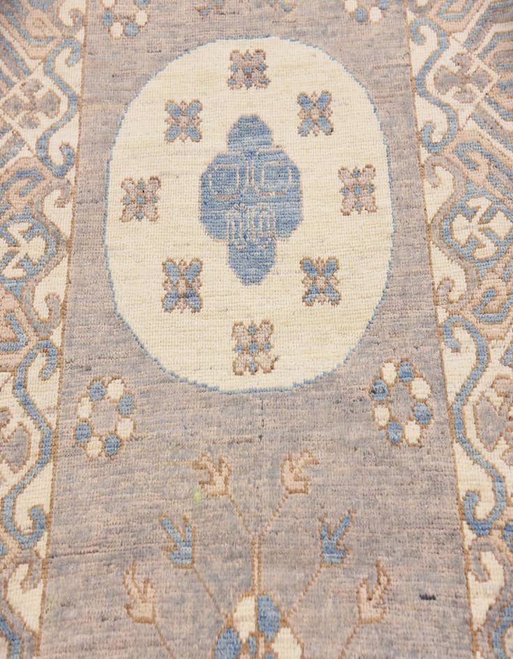 Detail image of 3' x 9' 9  Hand Knotted Khotan Ziegler Oriental Runner Rug