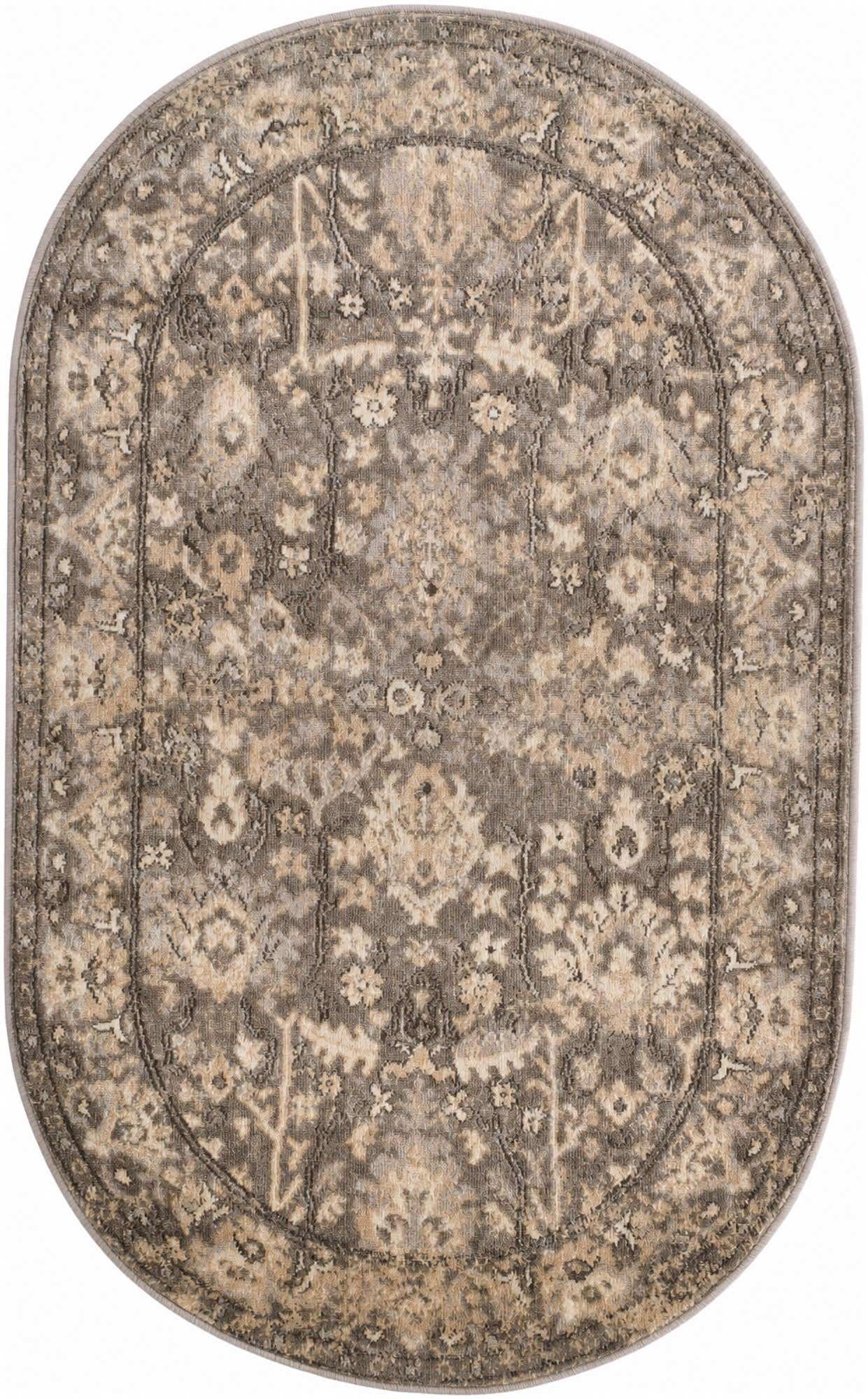 3' 3 x 5' 3 Leacock · Border rug, gray