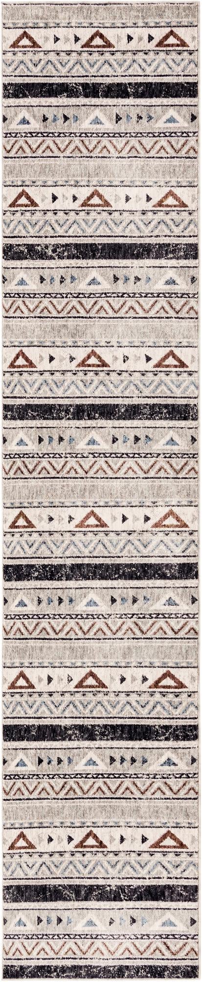 Leary · Southwestern geometric rug, gray and rust