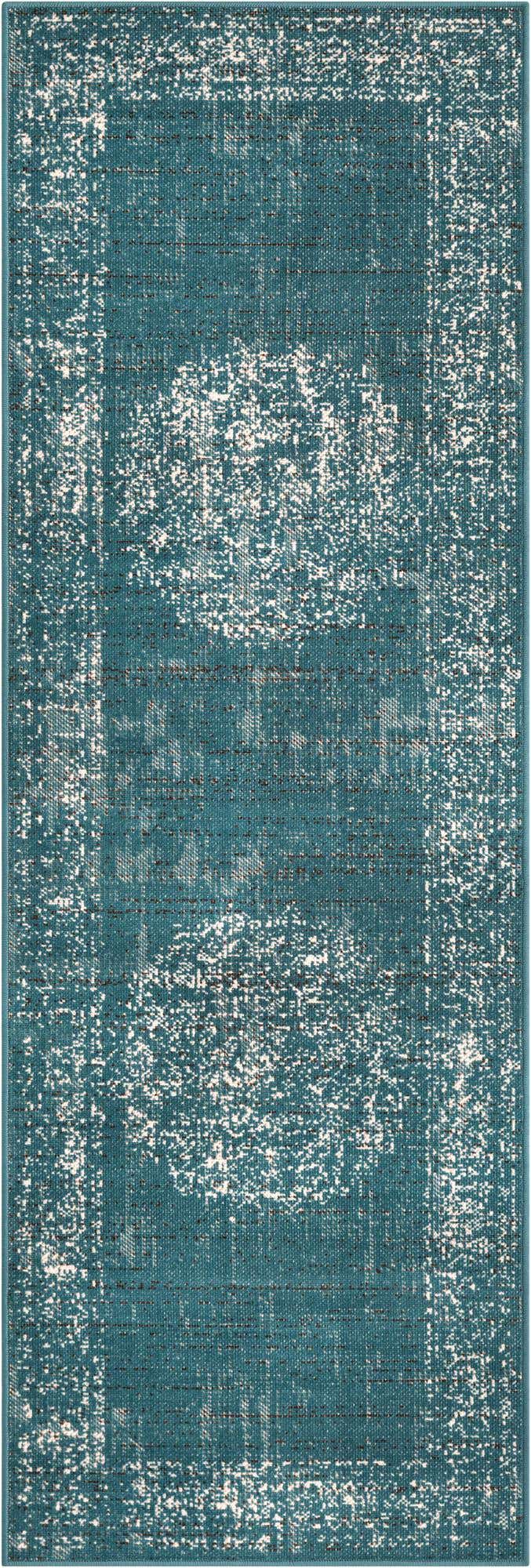 2' x 6' Leighton · Border rug, blue