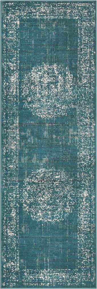 2' x 6' Leighton · Border rug, blue