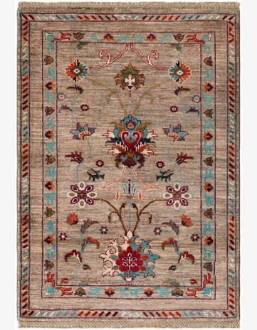 3' x 4' 2 Hand Knotted Ariana Ziegler Rug