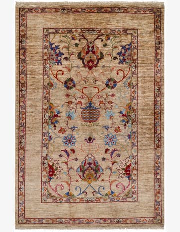 4' x 5' 10 Hand Knotted Ariana Ziegler Rug