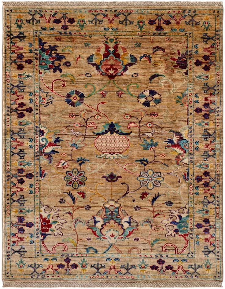 Detail image of 3' 5 x 5' Hand Knotted Ariana Ziegler Rug