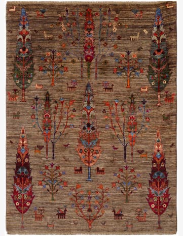 4' 11 x 6' 8 Hand Knotted Ariana Ziegler Rug