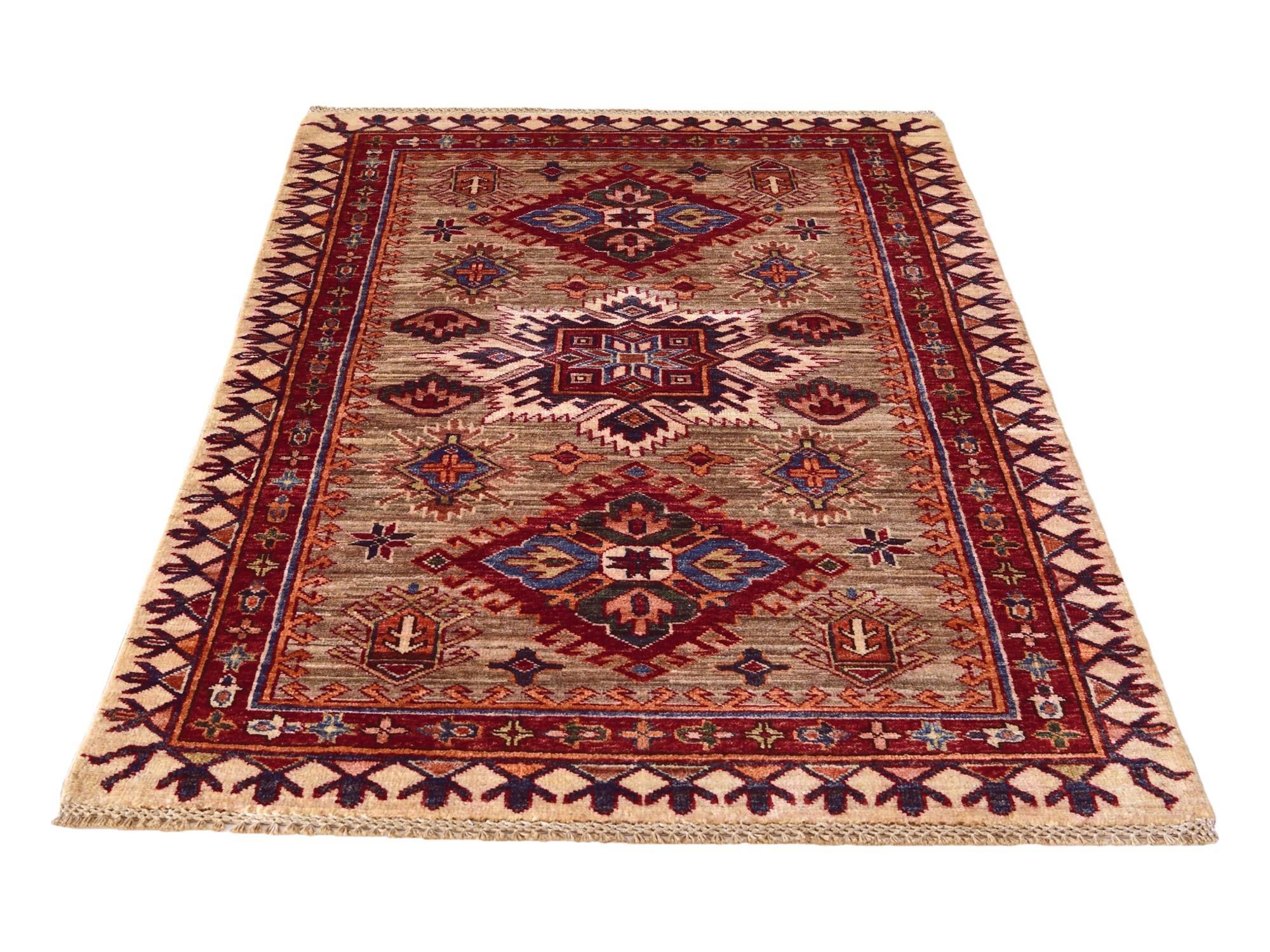 3' 3 x 5' 2 Hand Knotted Kazak Rug