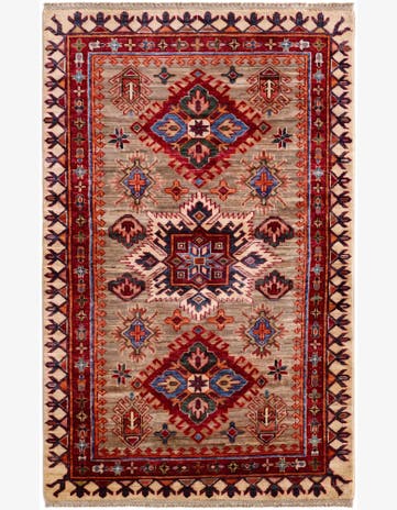 3' 3 x 5' 2 Hand Knotted Kazak Rug
