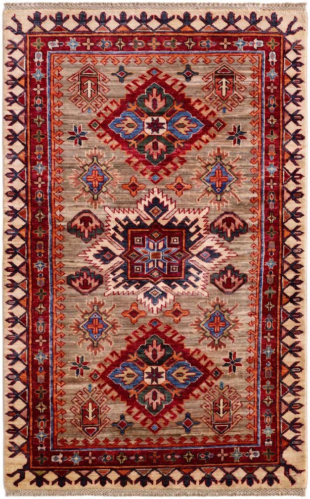 3' 3 x 5' 2 Hand Knotted Kazak Rug