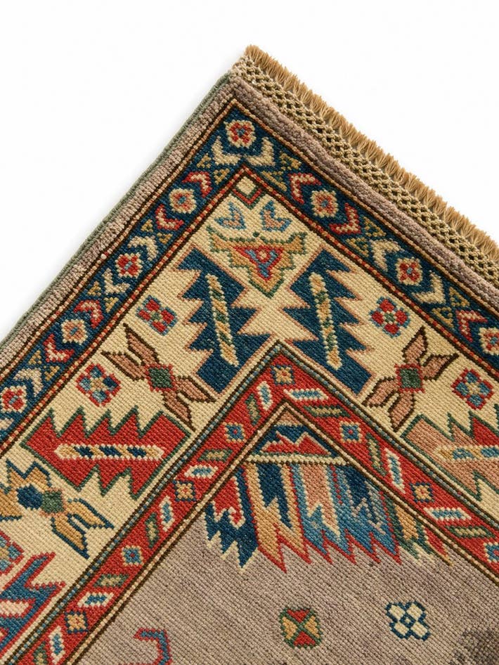 Detail image of 3' 6 x 5' 3 Hand Knotted Kazak Rug