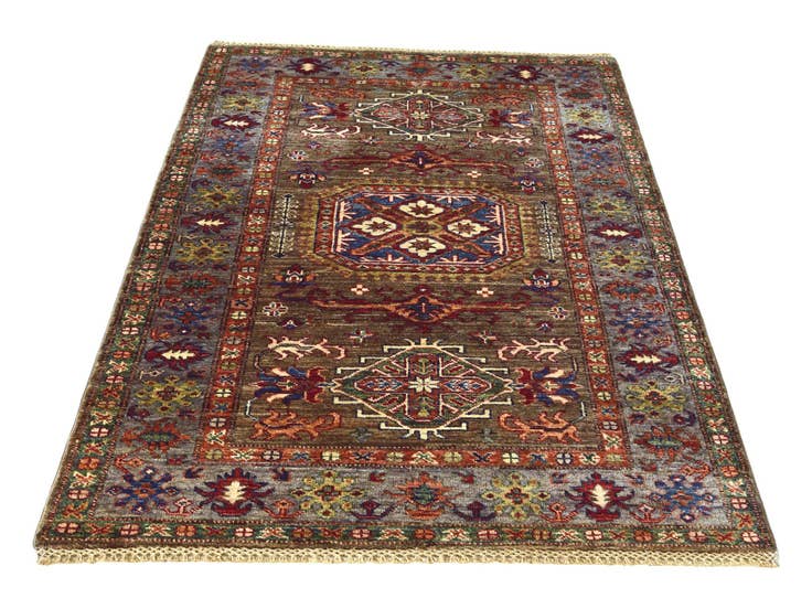 Detail image of 3' 4 x 5' 2 Hand Knotted Kazak Rug