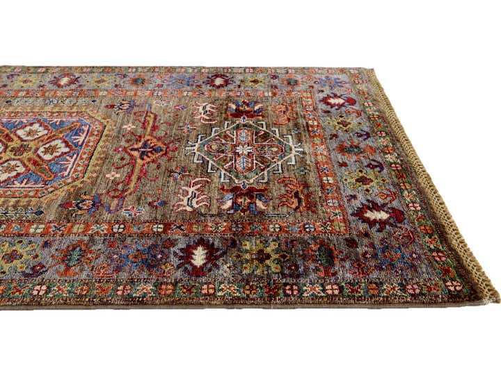 3' 4 x 5' 2 Hand Knotted Kazak Rug