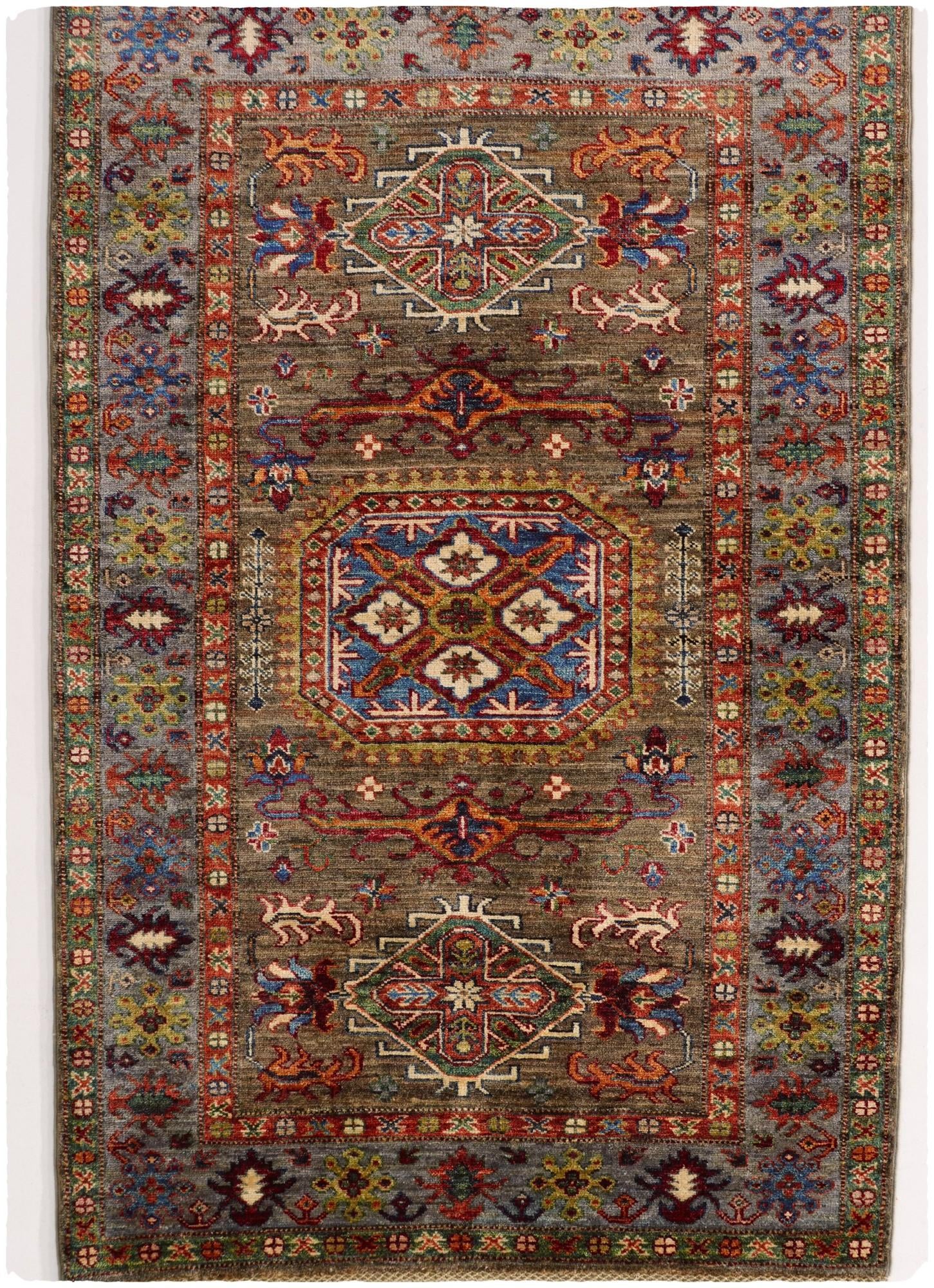 3' 4 x 5' 2 Hand Knotted Kazak Rug