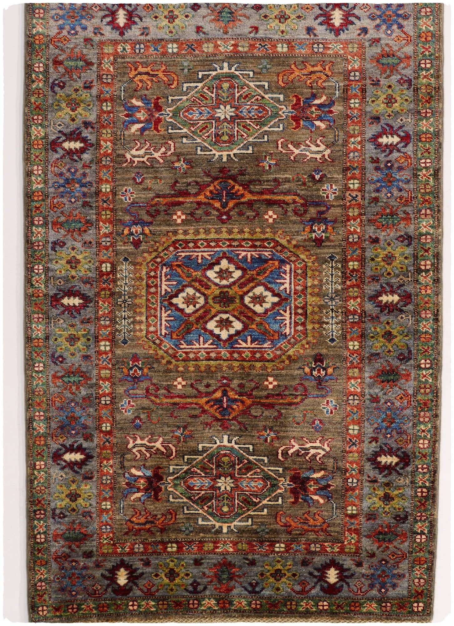 3' 4 x 5' 2 Hand Knotted Kazak Rug