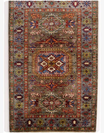 3' 4 x 5' 2 Hand Knotted Kazak Rug