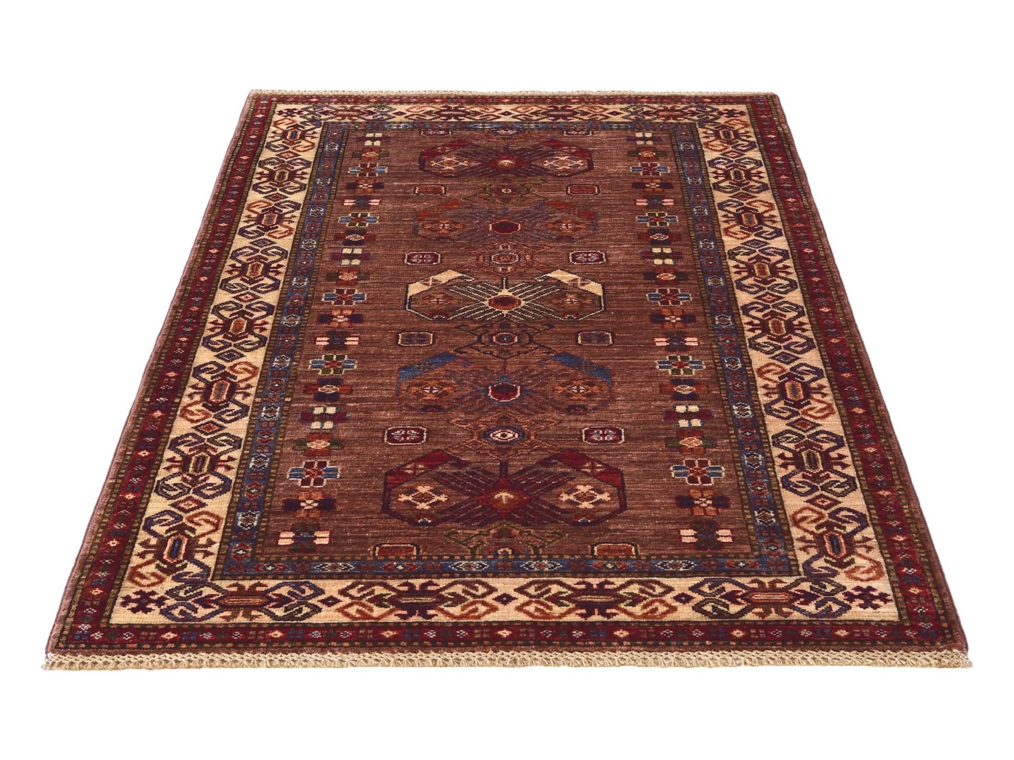 3' 5 x 4' 11 Hand Knotted Kazak Rug