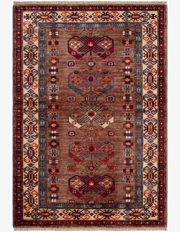 3' 5 x 4' 11 Hand Knotted Kazak Rug