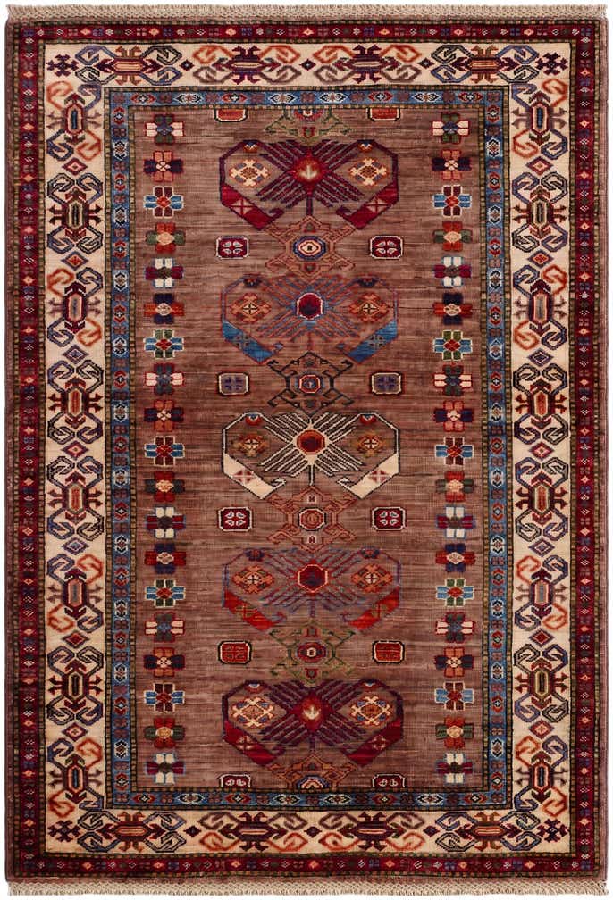 3' 5 x 4' 11 Hand Knotted Kazak Rug