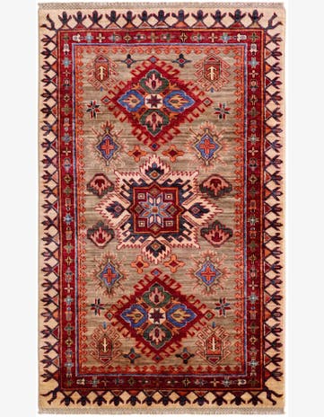 3' 3 x 5' 3 Hand Knotted Kazak Rug