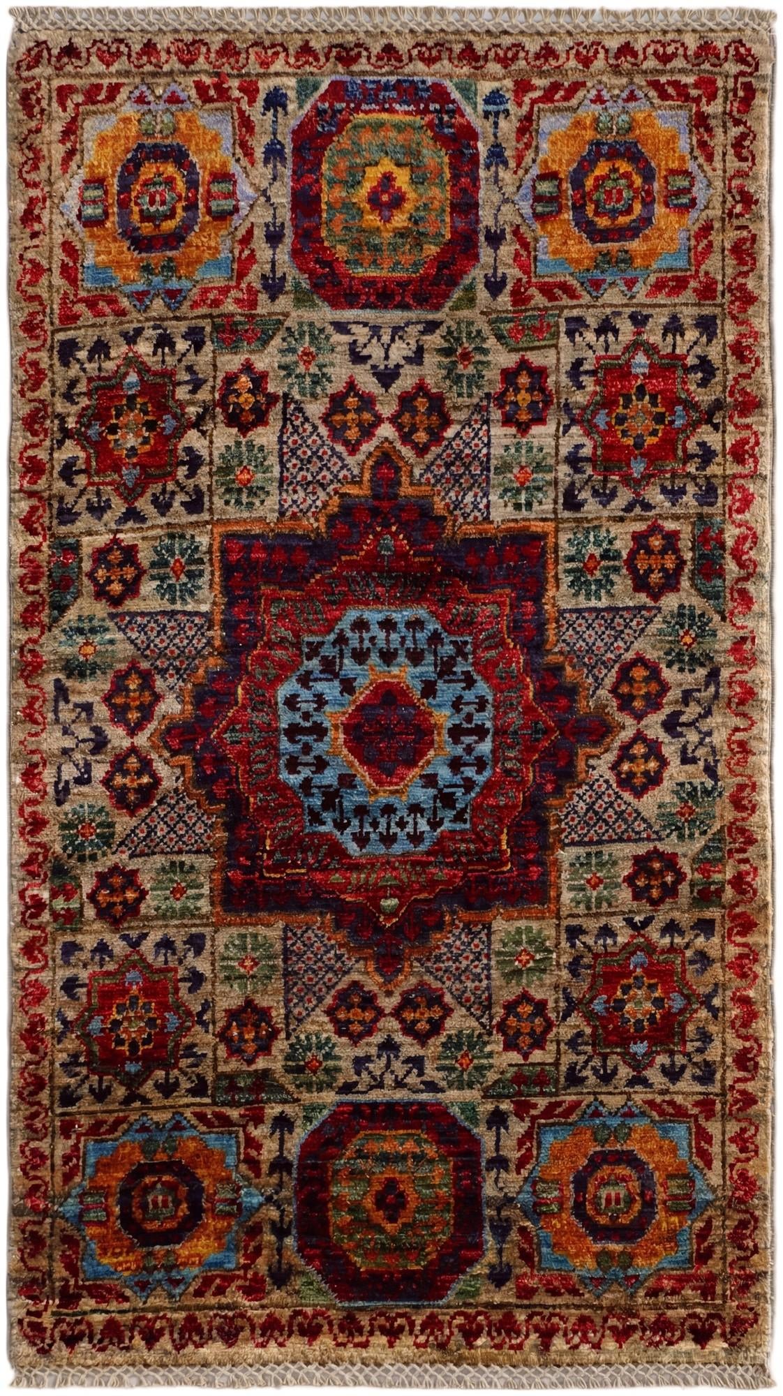1' 11 x 3' 5 Hand Knotted Mamluk Ziegler Rug