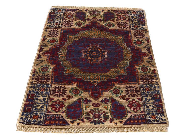 Detail image of 2' x 2' 10 Hand Knotted Mamluk Ziegler Rug