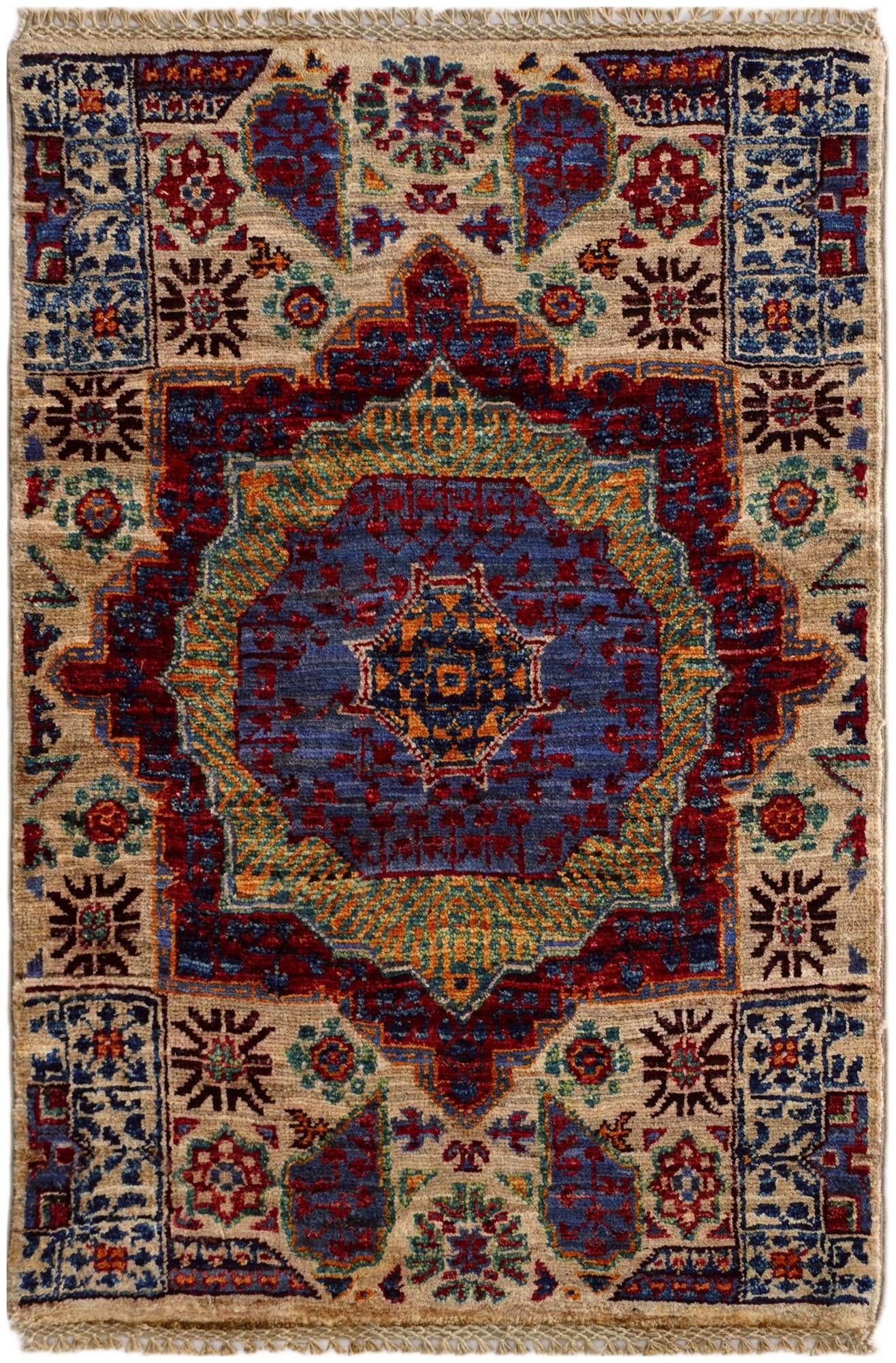 2' x 2' 10 Hand Knotted Mamluk Ziegler Rug