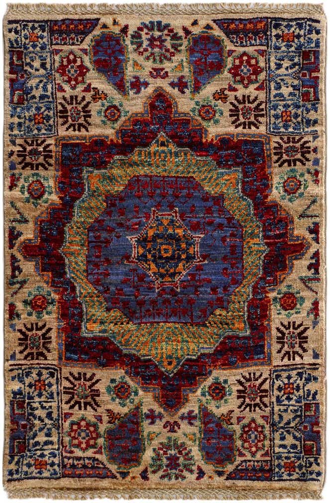 2' x 2' 10 Hand Knotted Mamluk Ziegler Rug