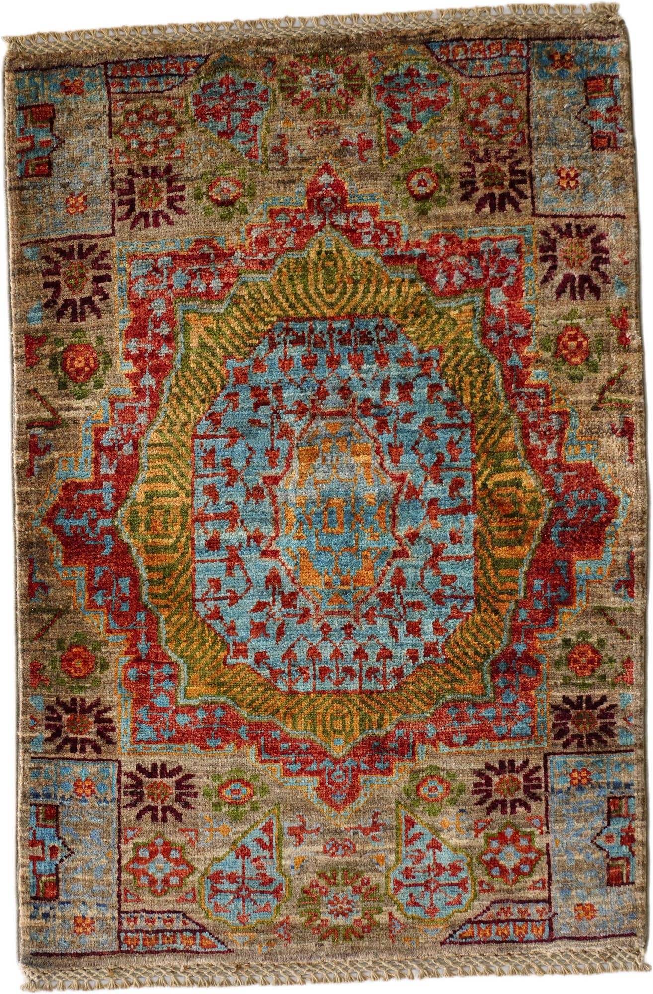 2' 1 x 3' 1 Hand Knotted Mamluk Ziegler Rug
