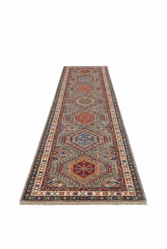 Detail image of 2' 8 x 10' 8 Hand Knotted Kazak Round Rug