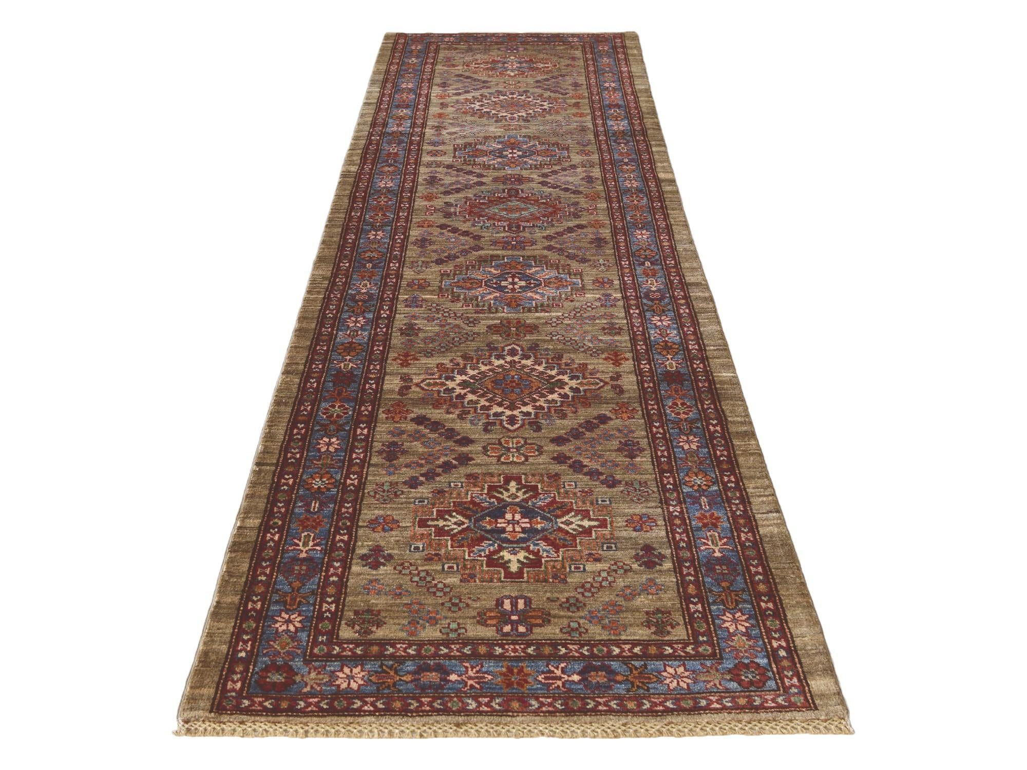 2' 9 x 9' 9 Hand Knotted Kazak Runner Rug