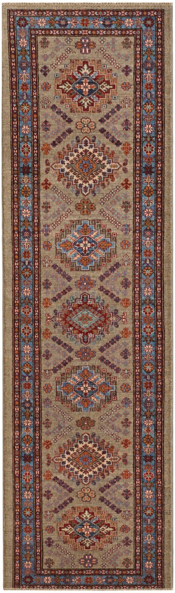 2' 9 x 9' 9 Hand Knotted Kazak Runner Rug