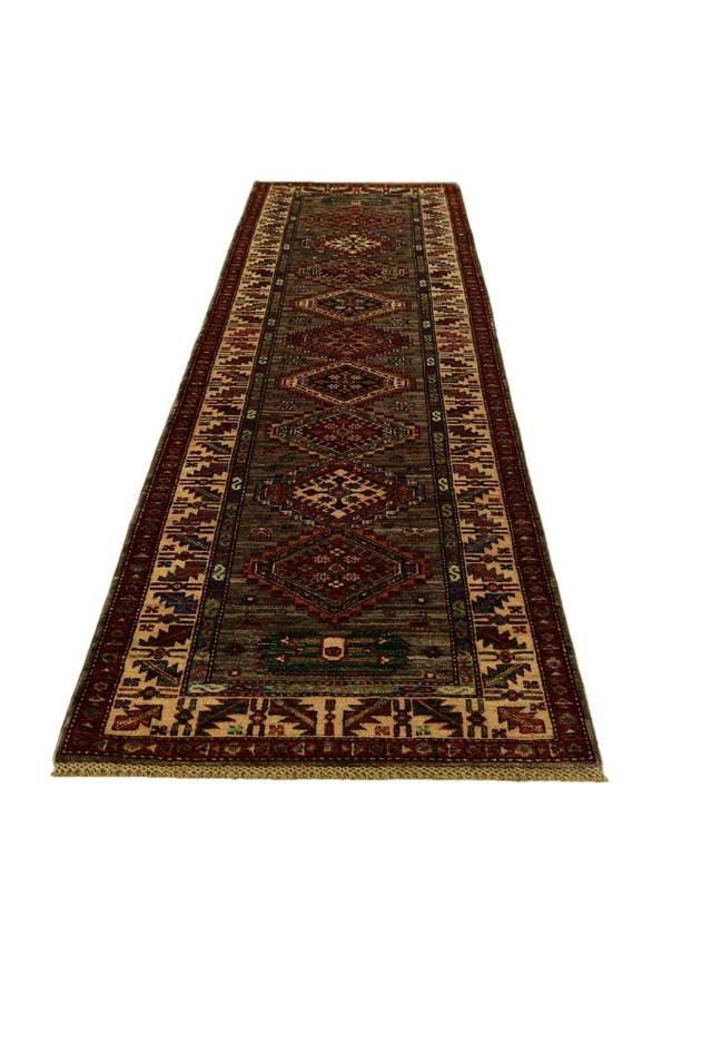 Detail image of 2' 9 x 10' 6 Hand Knotted Kazak Runner Rug