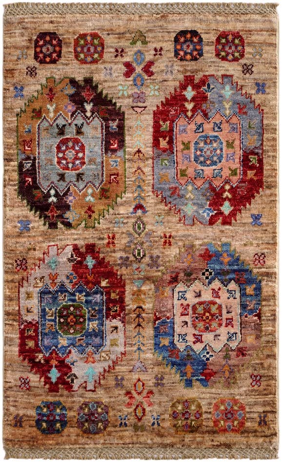 Detail image of 2' x 3' 3 Hand Knotted Ariana Ziegler Rug