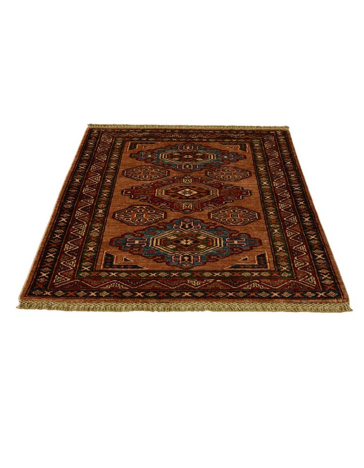 Detail image of 2' 11 x 3' 11 Hand Knotted Kazak Rug