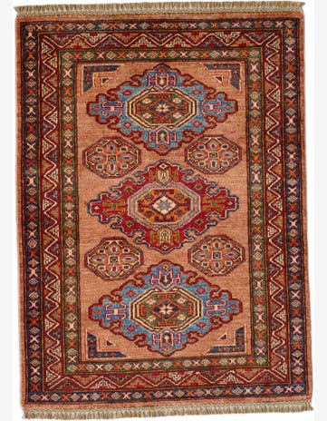 2' 11 x 3' 11 Hand Knotted Kazak Rug