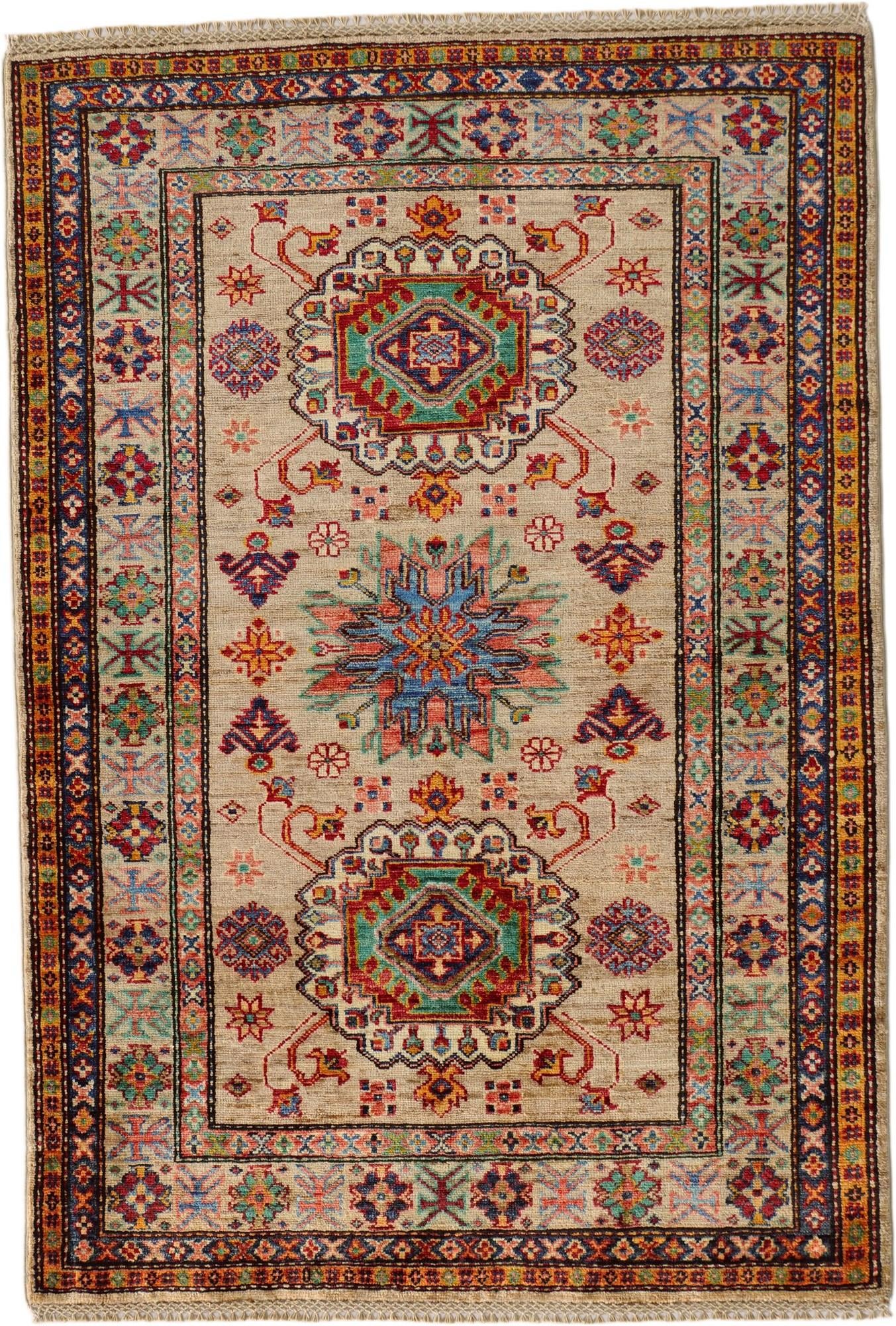 3' 6 x 5' 1 Hand Knotted Kazak Rug