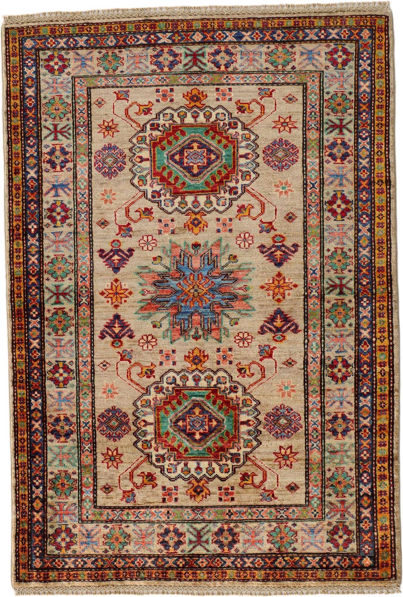 3' 6 x 5' 1 Hand Knotted Kazak Rug